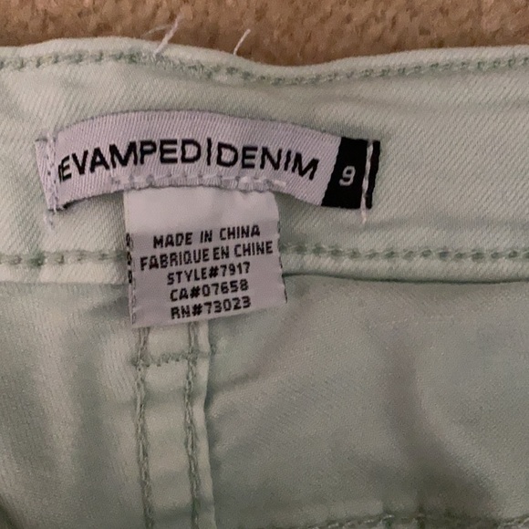 Revamped Mint Green Distressed Jeans - Picture 5 of 7